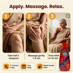 [en] How to use Hiran Pain Oil: take half a teaspoon, massage gently for 1 to 2 minutes, feel relief in 10 minutes, use 2 to 3 times a day